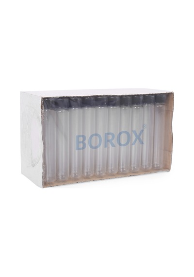 Borox Cam Deney Tüpü Kapaklı Test Tüpü 25 x 150 MM 50 Adet