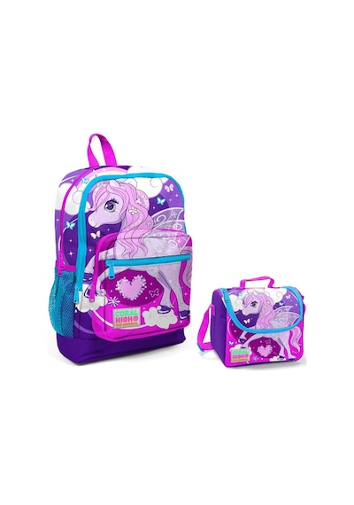 Coral High Mor Unicorn Baskılı Kız Çocuk İlkokul Çantası ve Besle