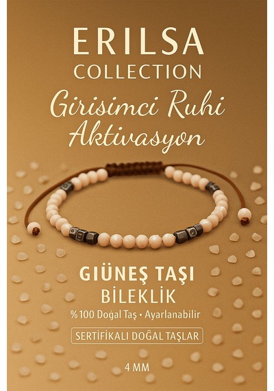 Sertifikalı Girişimci Ruhi Aktivasyon Bilekliği - Güneş Taşı Ve T Çok Renkli