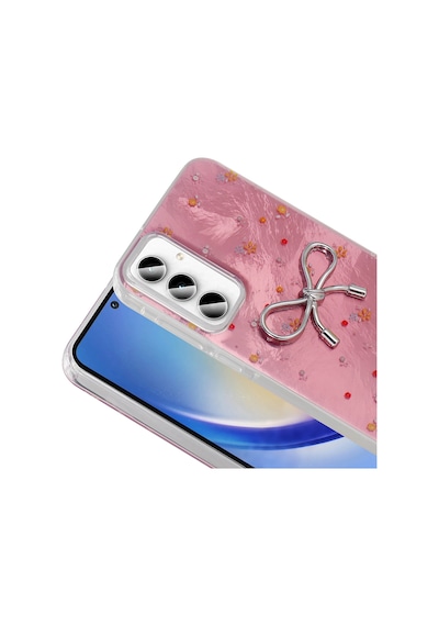 Galaxy A55 Uyumlu Uyumlu Kılıf Kamera Korumalı Figürlü Zore Ponti Silikon Kapak - Lila Lila