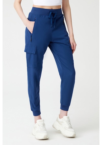 Los Ojos Kadın Lacivert Kargo Cepli Beli Ve Paçası Lastikli Jogger Pantolon Cargo Lacivert Lacivert