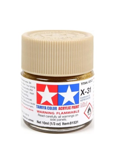 X-31 Titanium Gold Parlak Akrilik Boya 10 Ml Altın