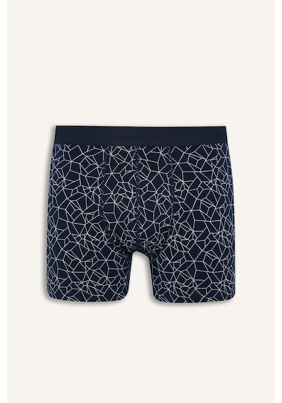 Defacto Regular Fit Geometrik Desenli Beli Lastikli 2li Boxer I4650ax26aunv135 Lacivert-nv135