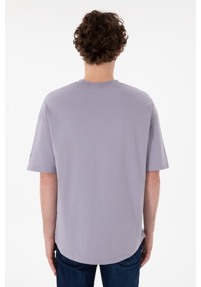 U.S. Polo Assn. Erkek Long Fit Bisiklet Yaka Gri Basic Tişört 50305988-VR024