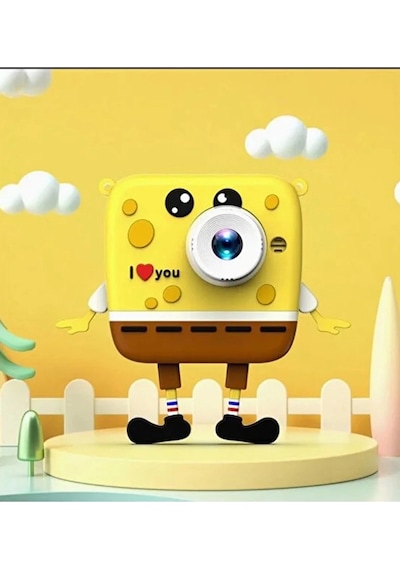 Sünger Bob Tasarımlı Yeni Nesil Çocuk Fotoğraf Makinesi Çift