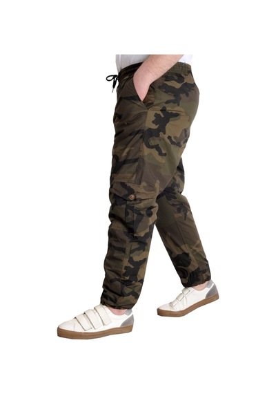 Mode Xl Erkek Pantolon Jogger Kamuflaj 23910 Haki Haki