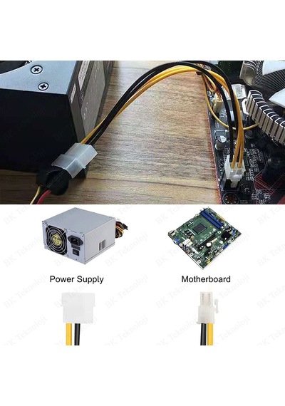 4 Pin MOLEX - ATX P4 CPU 4-Pin 12V PSU Güç Kaynağı Konektörü Adap