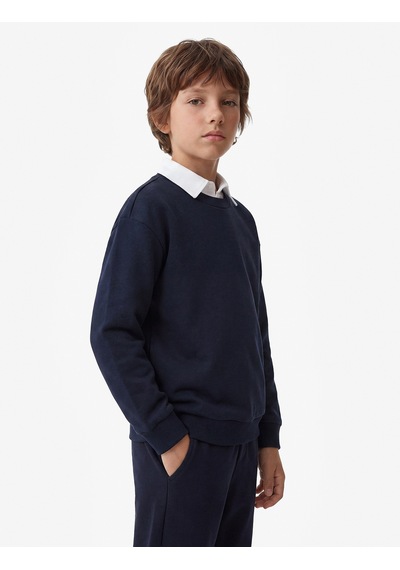 Koton Uzun Kollu Okul Gömleği Yaka Oversize Okul Sweatshirt Lacivert 7wkb10005tk
