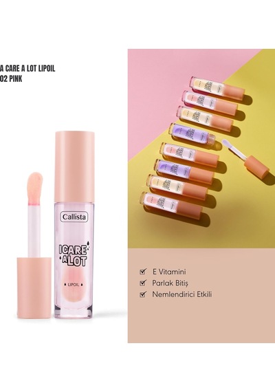 Callista I Care A Lot Oil 02 Strawberry Nemlendirici Dudak Yağı Sku: Smg8690010449740