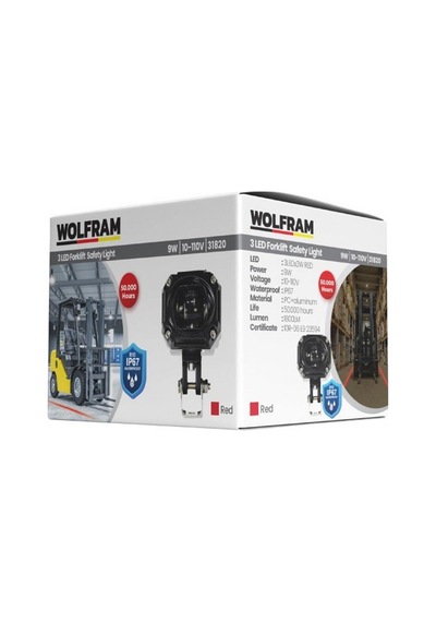Wolfram 10v-110v 3 Ledli Spot Lamba Kırmızı Çizgi Mercekli Forklift