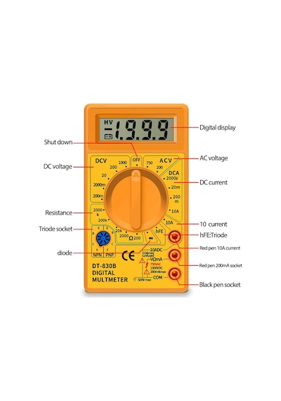 Digital Ölçü Aleti Multimeter Buzzer'li Avometre