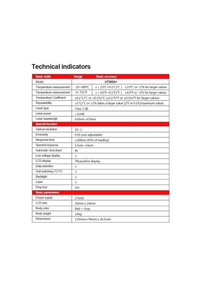 Unı-t Uni-trend Industrial Thermometer Ut300a+ Laser Infrared Thermometer Handheld Termometro Digital Industrial Non Contact Laser Temperature Meter Gun Ut300a+