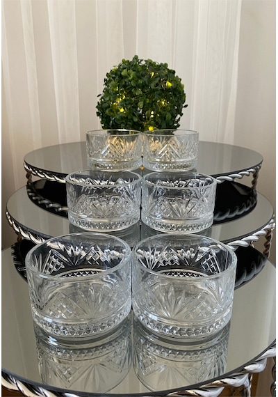 Atabey Home Collection 6 Adet Tımeless Model Star Kase & Çerezlik Gold Detaylı