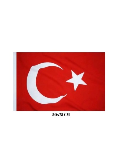 50x75 Cm Raşel Türk Bayrağı Bayrak Kenarı Dikişli Yurt 50x75