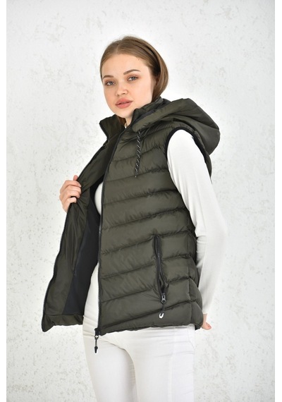 Wapp Unisex Haki Mikro Jel Dolgu Çıkarılabilen Fermuarlı Kapü Çok Renkli Wapp Unisex Haki Mikro Jel Dolgu Çıkarılabilen Fermuarlı Kapü Çok Renkli