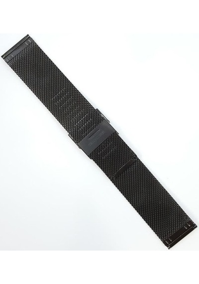 Hasır Kol Saat Kordonu Siyah Çelik Çift Kilit 24 Mm Ø1,90 Mm