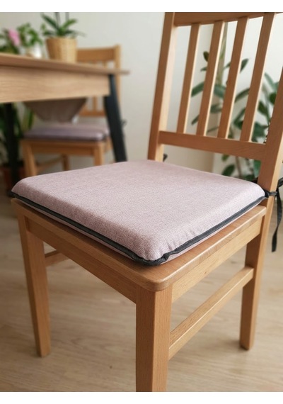 Bahçe Balkon Mutfak Kreş Sandalye Minderi Fermuarlı 40x40 6 Adet Düz Lila 5 Cm Gri Sünger