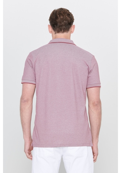 AC&Co / Altınyıldız Classics 4A4820200047BRDM Düğmeli Polo Yaka Cepsiz Slim Fit Erkek Tişört Bordo