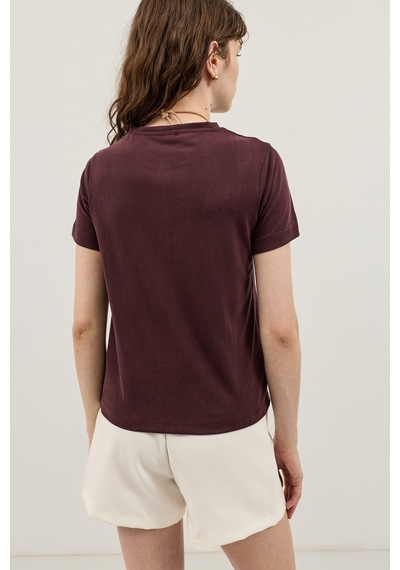 Antioch Modal Karışımlı T-shirt Mürdüm
