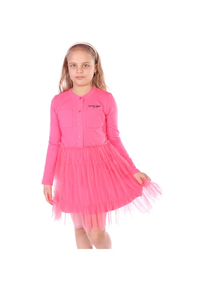 Toontoy Kız Çocuk Düğmeli Toontoy Girl Nakışlı Tüllü Elbise Siyah Toontoy Kız Çocuk Düğmeli Toontoy Girl Nakışlı Tüllü Elbise Siyah