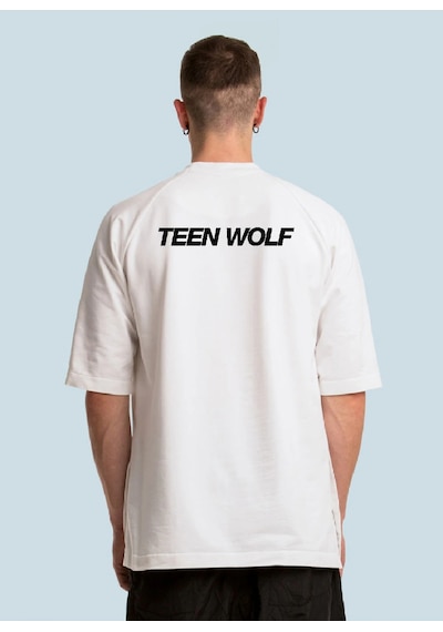 Teen Wolf Alpha Beta Omega Oversize Tişört Beyaz