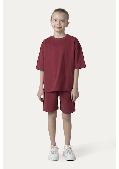 Unisex Çocuk Kısa Kollu Bordo Tişört 3886876 9931BK05001