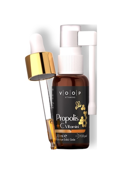 Voop Propolis C Vitamini Damlalıklı Sprey Takviye Edici Gıda 20 ML