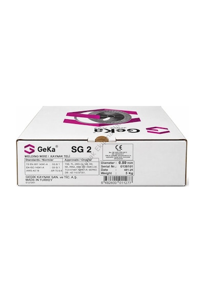 Geka Sg 2 Rutil Mig Gazaltı Kaynak Teli Er70s6 0.8 Mm 1 Paket Küçük Makara 5 Kg