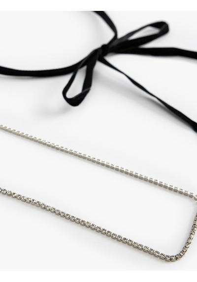 Koton Fiyonklu Zincir Choker Kolye Siyah 4wak70516aa