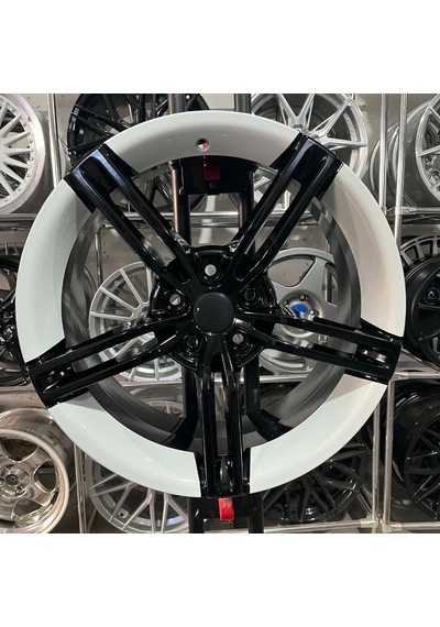 18 İnç 5x100 Polo İbiza Scala Egea Uyumlu Porsche Taycan Siyah, Beyaz Jant Modeli 4 Adet
