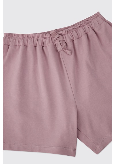 Panço Kız Çocuk Şort Tişört 2'li Pembe Alt Üst Takım 2611gk17010