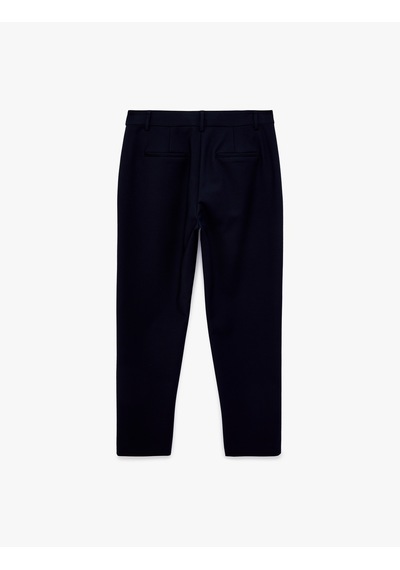Koton Regular Fit Cep Detaylı Normal Bel Düz Paça Kumaş Pantolon Lacivert 6sak40098uw