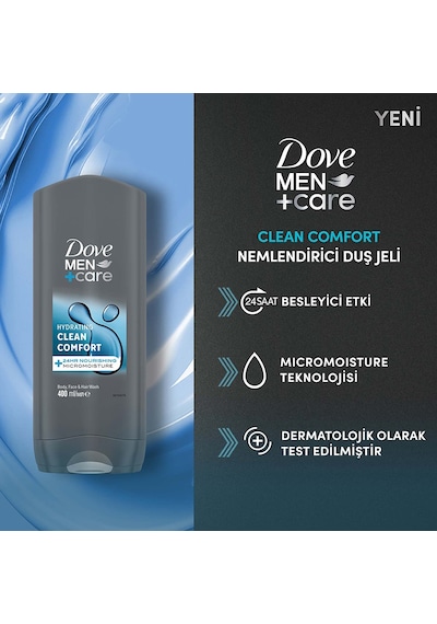 Dove Men +care Erkek Deodorant Clean Comfort 72 Saat Koruma 150 Ml + Clean Comfort Duş Jeli 400 Ml