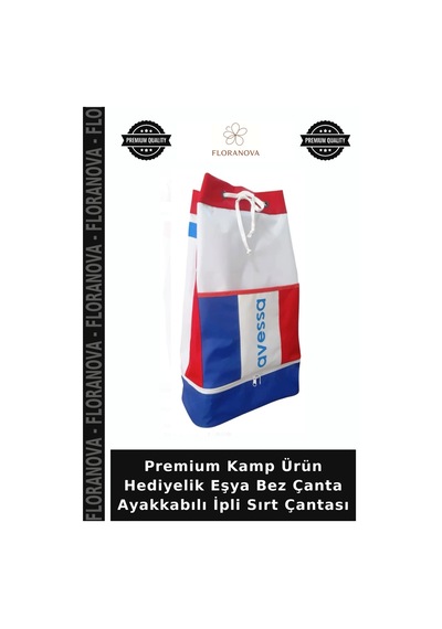Floranova Premium Kamp Ürün Hediyelik Eşya Bez Çanta Ayakkabılı İpli Sırt Çantası Çok Renkli