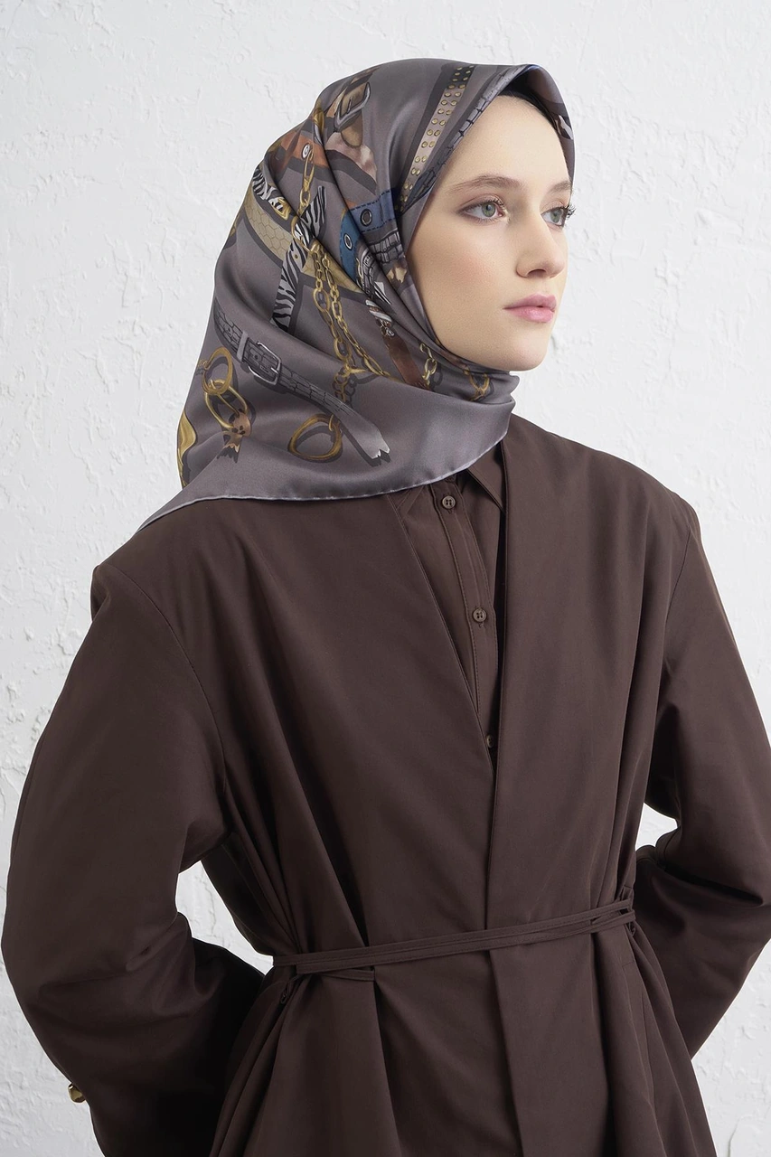 Armine Saf İpek Sura Eşarp 9422d 07 Vizon