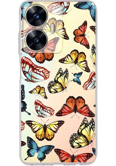 Realme C55 İle Uyumlu Water Color 2 Kamera Korumalı Şeffaf Kılıf Şeffaf