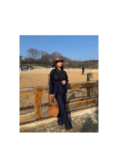Belezastore Bağlamalı Lacivert Ceket Pantolon Denim Takım Lacivert Takım