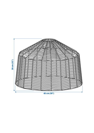Ikea Kappeland Sarkıt Lamba Abajur Başlığı, Rattan, 45 Cm Çok Renkli