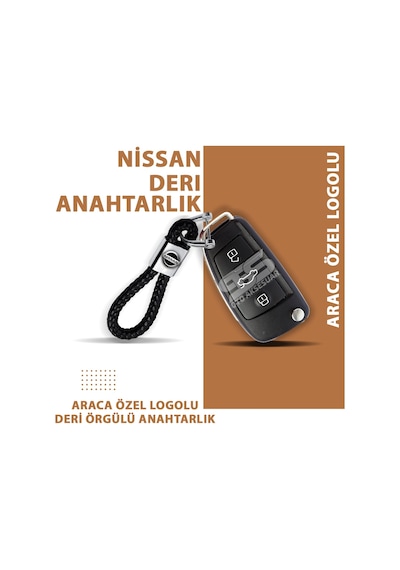 Nissan Uyumlu Gerçek Deri Örgü Anahtarlık Sts Oto Aksesuar