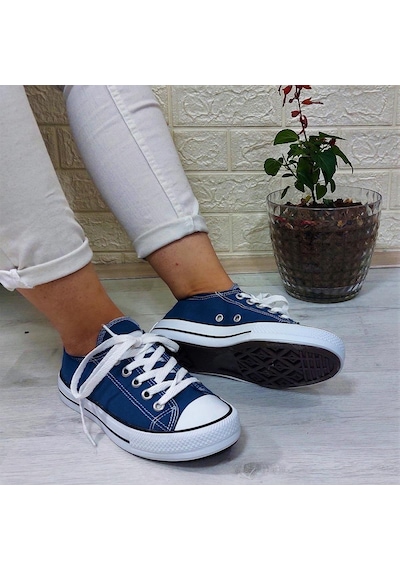 Fiyra 554 Kot Mavi Kısa Unisex Sneaker Keten Spor Ayakkabı 001