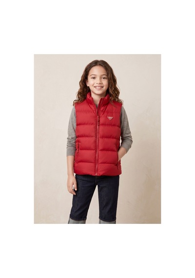 Deniva Kids Unisex Çocuk Kırmızı Dik Yaka Fermuarlı Cepli Şişme Yelek