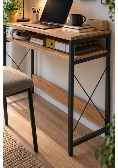Sulorahome Çam Desenli Kahverengi Çalışma Masası Ve Raflı Bilgisayar Masası Atlantik Çam Sulorahome Çam Desenli Kahverengi Çalışma Masası Ve Raflı Bilgisayar Masası Atlantik Çam