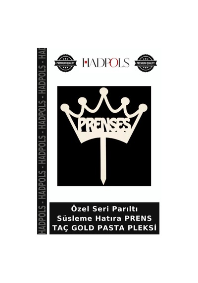 Özel Seri Parıltı Süsleme Hatıra Prens Taç Gold Pasta Pleksi Altın