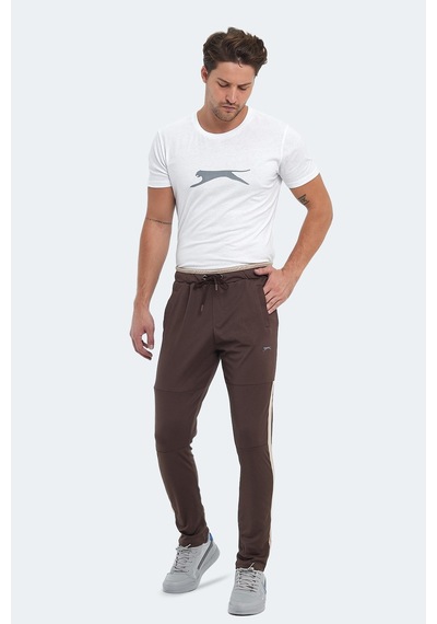 Slazenger Oxford I Erkek Fermuar Cepli Kahve Eşofman Altı Kahverengi