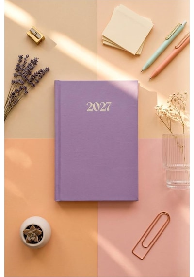 Lizy 2027 Günlük Planlayıcı Ajanda 14x20 Cm Ciltbezi Sert Kapak Lila