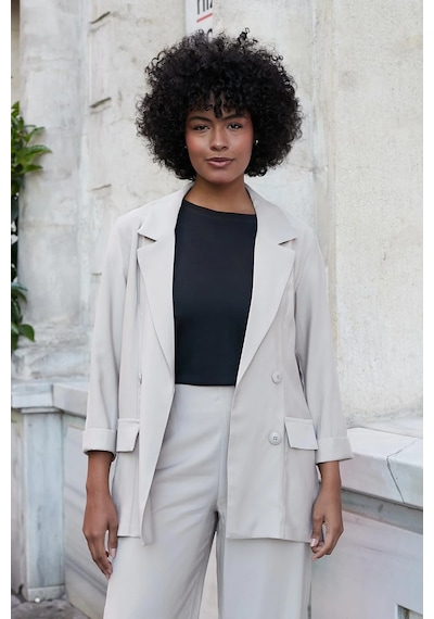 Kadın İpeksi Dokulu Modal Kumaş Yakalı Cep Kapaklı Oversize Salaş Blazer Ceket-açık Vizon A.vizon Kadın İpeksi Dokulu Modal Kumaş Yakalı Cep Kapaklı Oversize Salaş Blazer Ceket-açık Vizon A.vizon