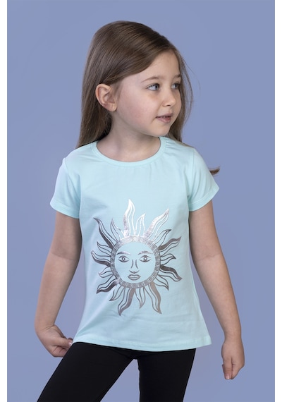 Toontoy Kids Toontoy Kız Çocuk Güneş Varaklı Tişört Mint Yeşili