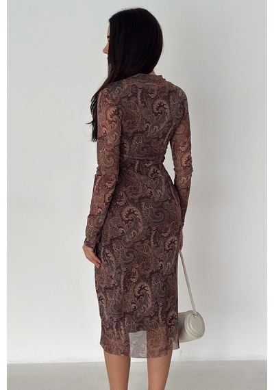 Noa & Noa Kadın Paisley Desenli Midi Elbise Burgundy Veil Kahverengi Noa & Noa Kadın Paisley Desenli Midi Elbise Burgundy Veil Kahverengi