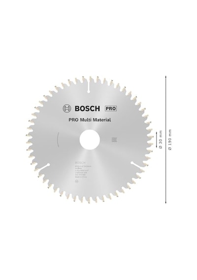 Professional Accessories - Standard For Serisi Çoklu Malzeme İçin Daire Testere Bıçağı 190 30 Mm 54 Diş