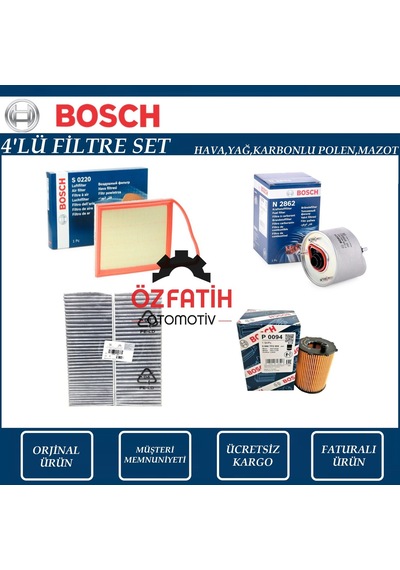 Citroen Berlingo 1.6 Hdi Euro5 Bosch  Filtre Bakım Seti 2011-2019